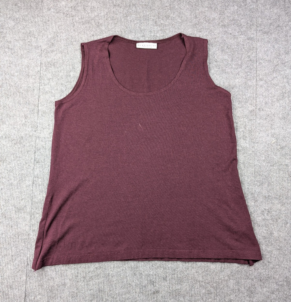 Bryn Walker Blouse Womens Small Burgundy Tank Lagenlook Minimalist Quiet Luxury